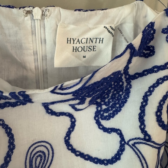 Tuckernuck l White & Royal Blue Applique Santorini Mini Dress l M - Picture 9 of 12
